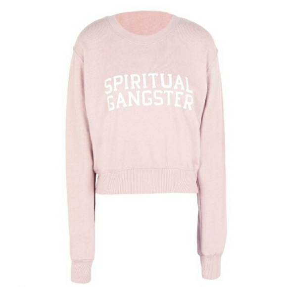 Spiritual Gangster Tops - NWT Spiritual Gangster Pink Crew Crop Sweatshirt